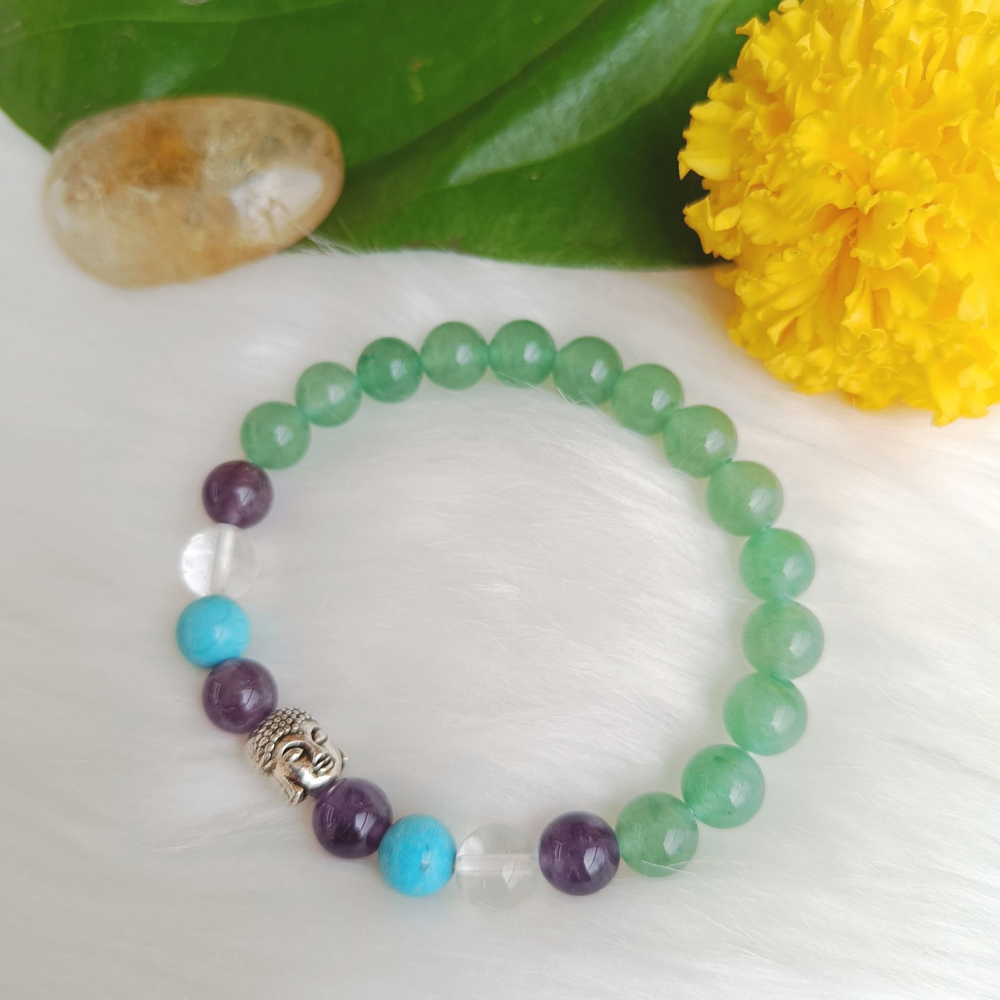 Success & Harmony Bracelet (Green Aventurine, Amethyst & Turquoise Mixel)