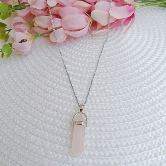 Rose Quartz Pointed Necklace