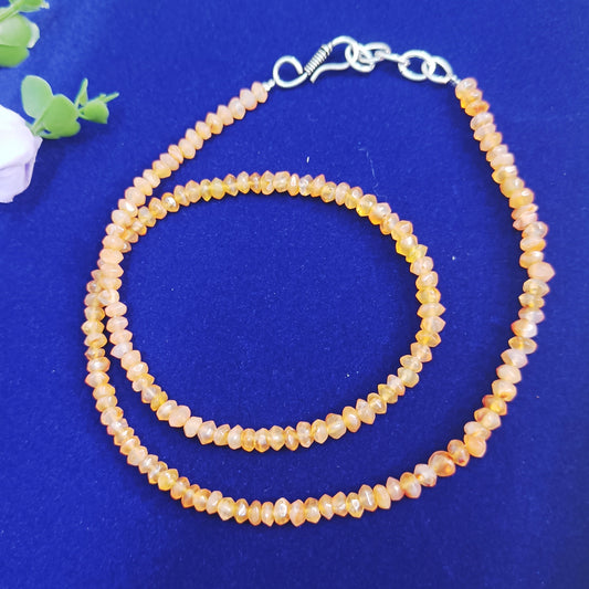 Carnelian Necklace | Natural Faceted Beads | Courage, Creativity, Fertility, Joy