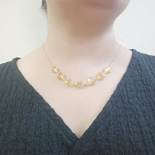 Citrine Sterling Silver Necklace (Gold-Plated)