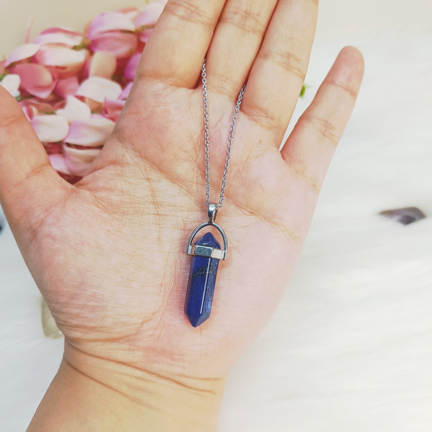 Lapis Lazuli Pencil Pendant – with Complimentary Chain