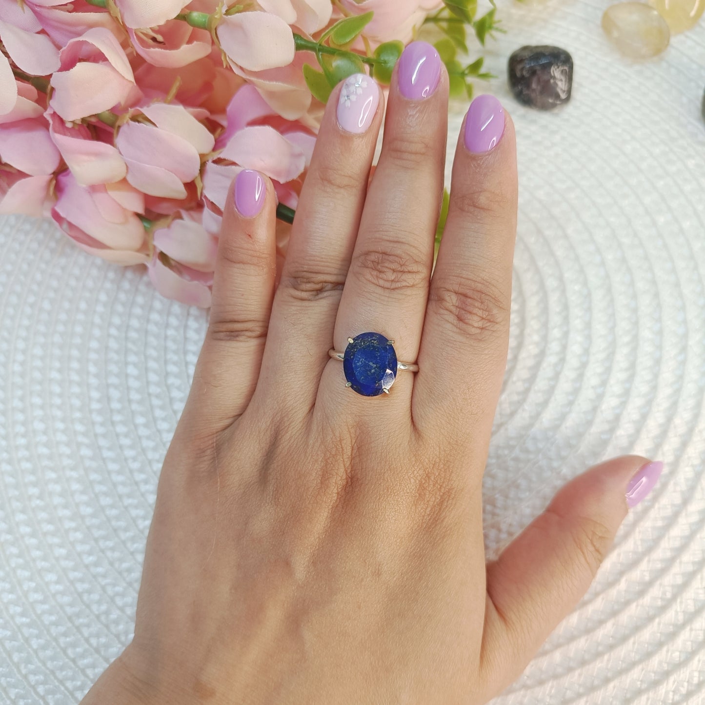 Lapis Lazuli Adjustable Ring – Expression, throat Chakra, Success