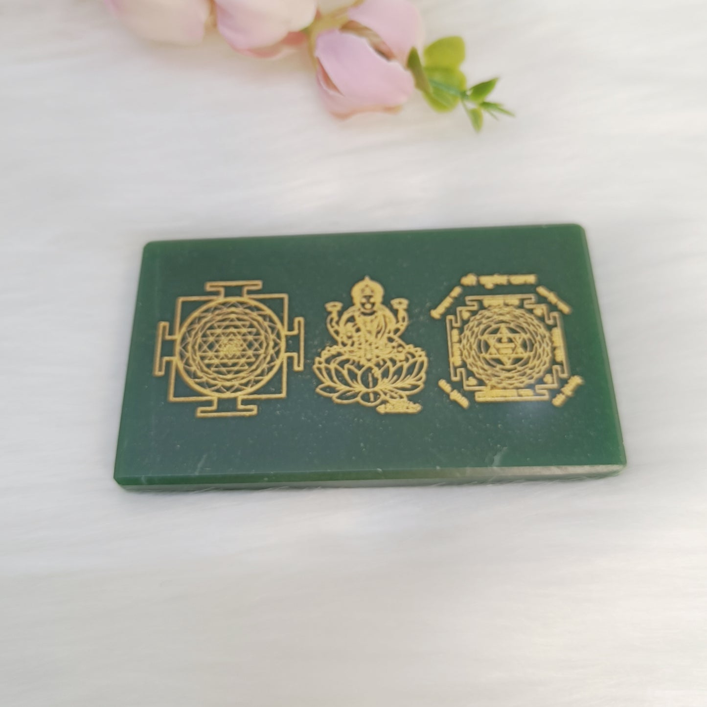 Lakshmi Jade Plate – with Shree Yantra and Kuber Yantra Engraving