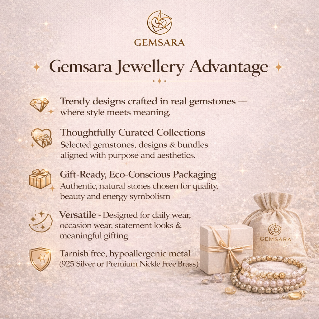 Gemsara jewellery trendy, giftable natural stone jewellery