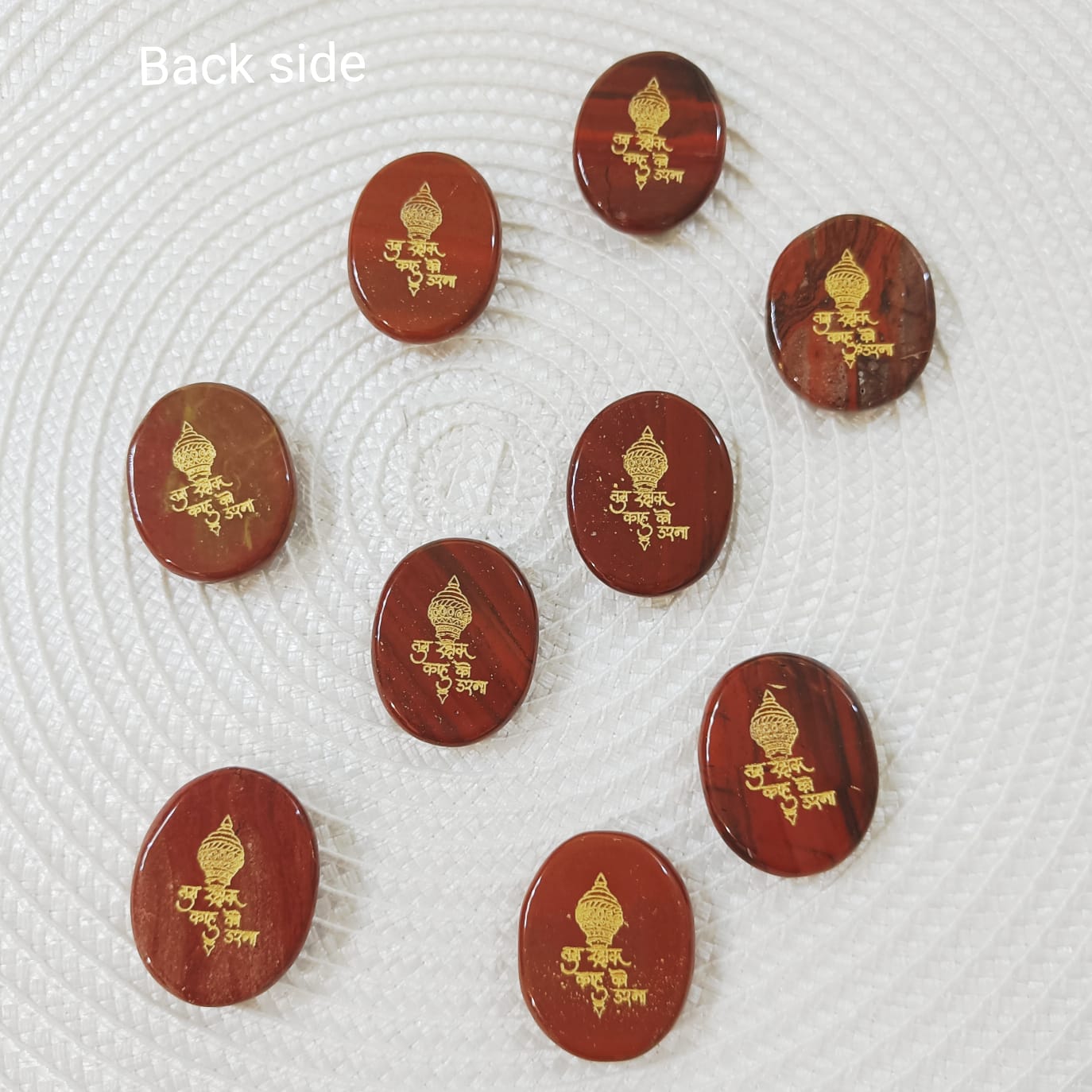 Hanuman Ji Protection Coin on Red Jasper