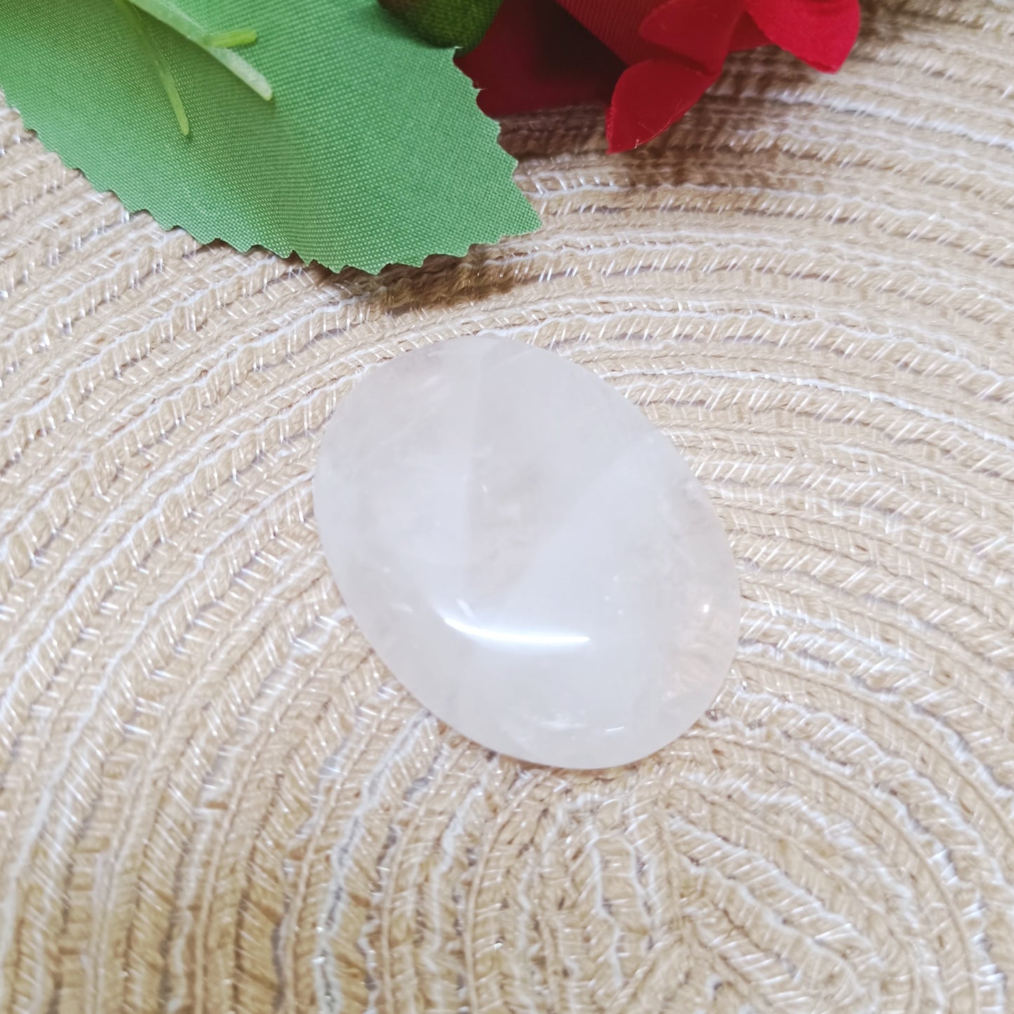 Rose Quartz Coin / Rose Quartz Palm Stone – Natural Crystal