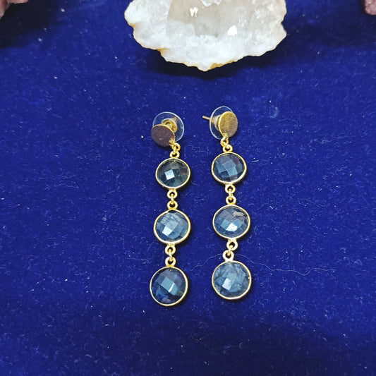 Dyed natural sapphire earrings India – handcrafted jewellery