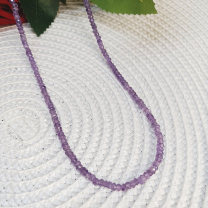 Amethyst Necklace | Natural Faceted Beads | Intuition, Calm, Protection, Wellness