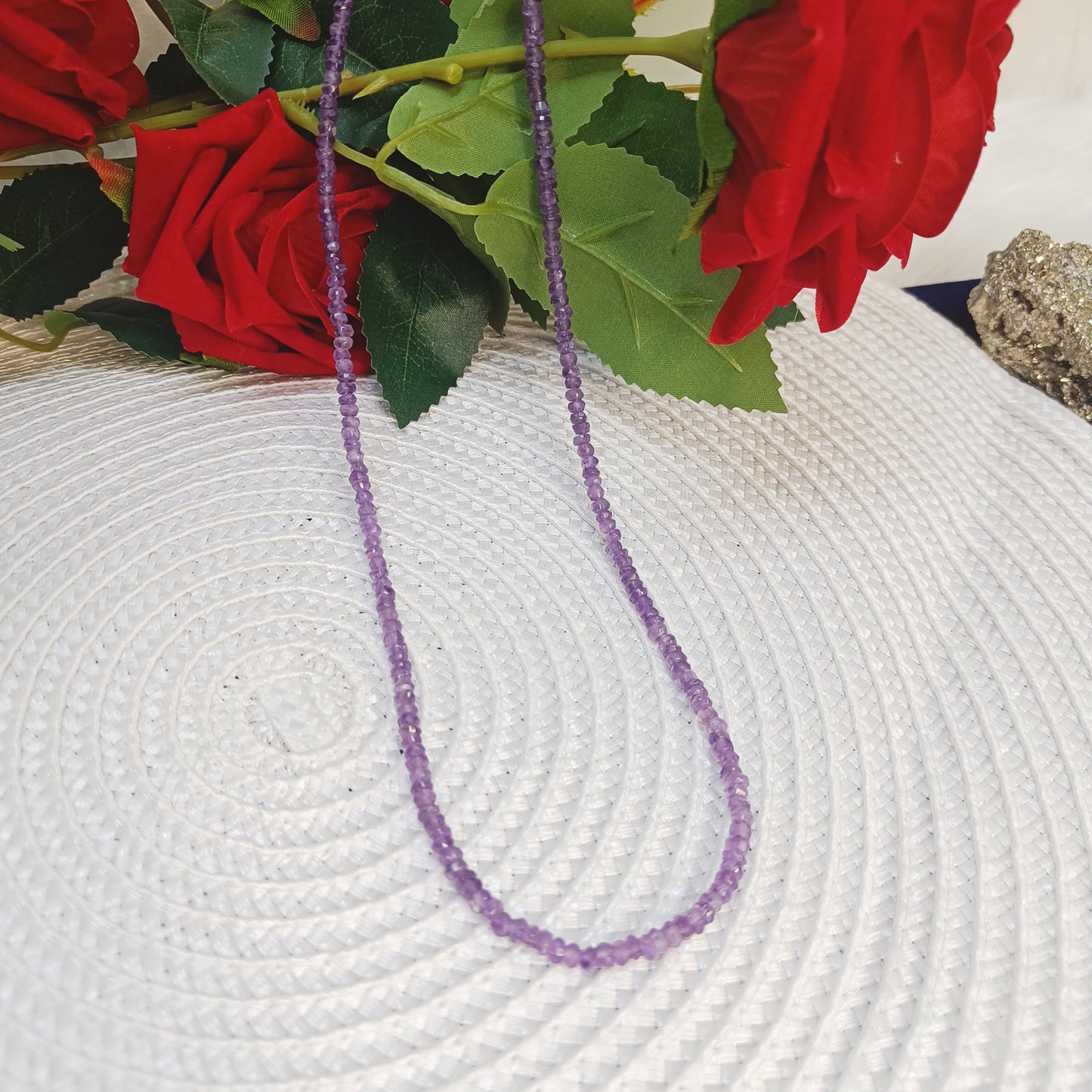 Amethyst Necklace | Natural Faceted Beads | Intuition, Calm, Protection, Wellness