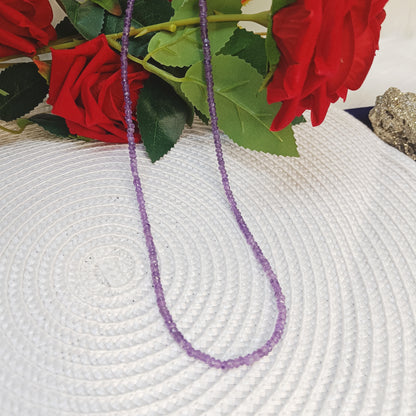 Amethyst Necklace | Natural Faceted Beads | Intuition, Calm, Protection, Wellness