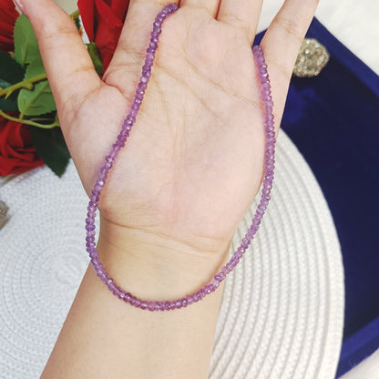 Amethyst Necklace | Natural Faceted Beads | Intuition, Calm, Protection, Wellness