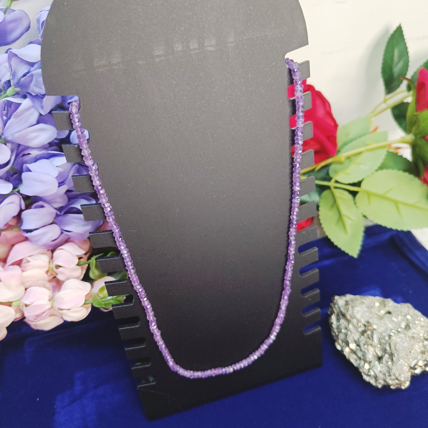 Amethyst Necklace | Natural Faceted Beads | Intuition, Calm, Protection, Wellness