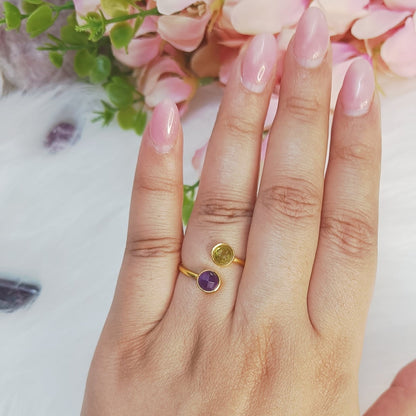 Peridot Amethyst Toi Moi Ring in 925 silver – Gemsara