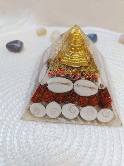 Shree Yantra Laxmi Pyramid for Attracting Abundance | Diwali Pyramid | Lakshmi Shree Yantra Pyramid (4.5*4 inch approx)