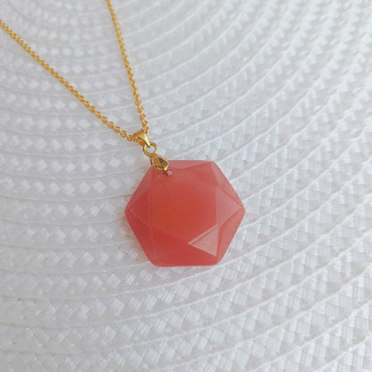 Cherry Quartz Star Necklace with Golden Chain – Radiate Joy and Innocence