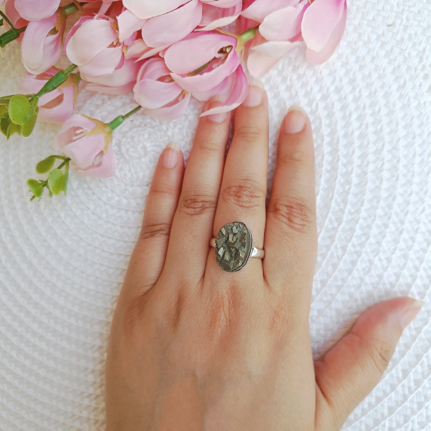 Adjustable Raw Pyrite Ring – Power, Protection & Prosperity
