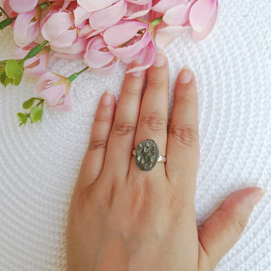 Adjustable Raw Pyrite Ring – Power, Protection & Prosperity