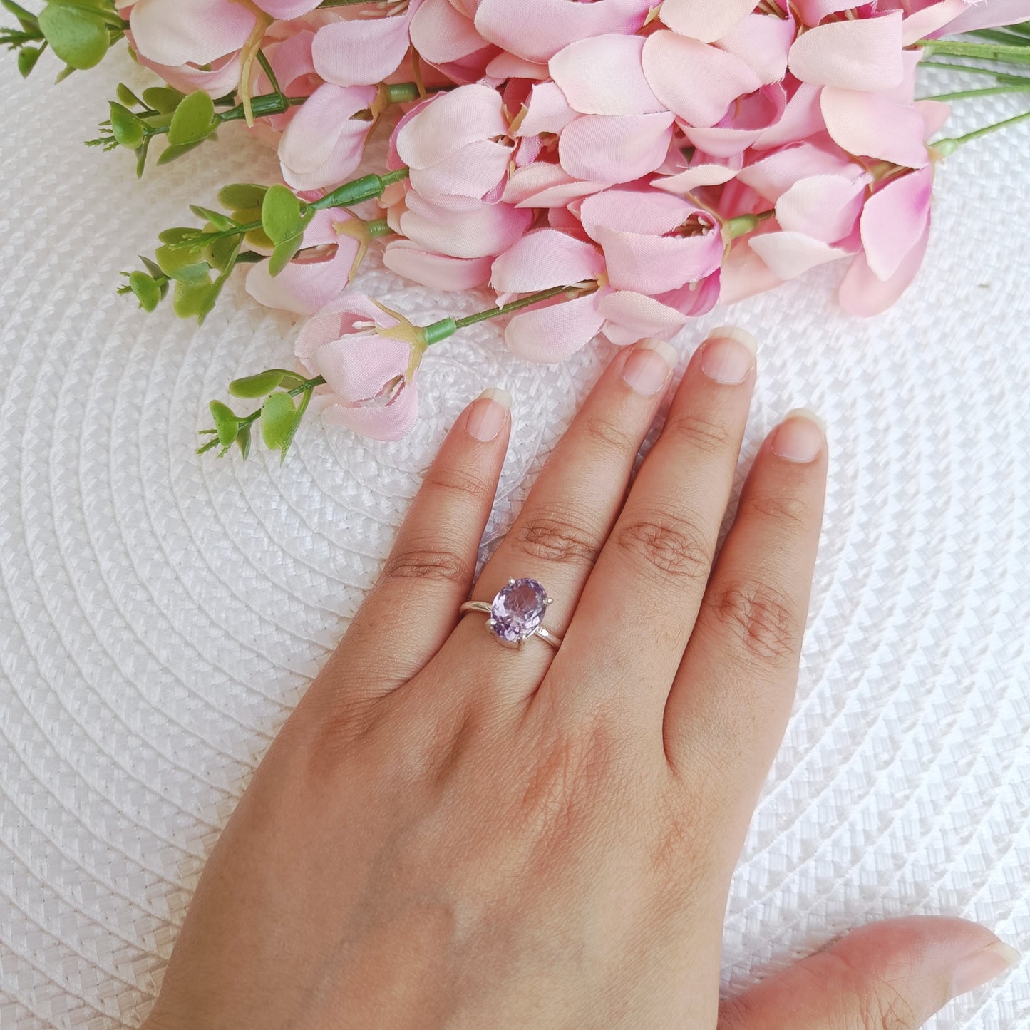 Adjustable Amethyst Ring