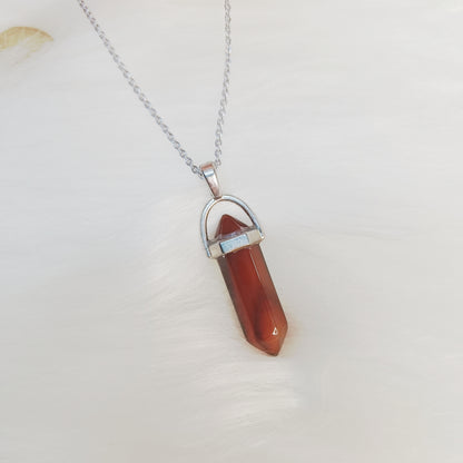 Carnelian Pencil Pendant – with Complimentary  Chain