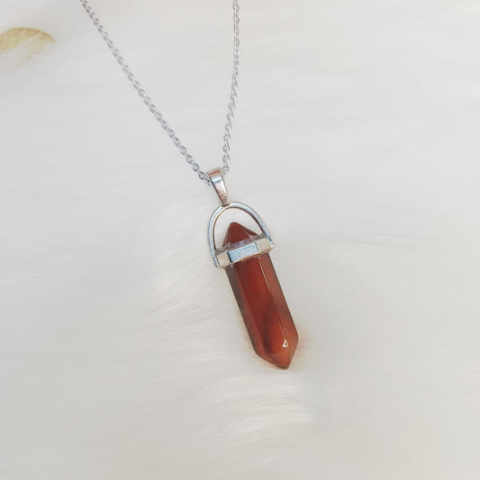 Carnelian Pencil Pendant – with Complimentary  Chain