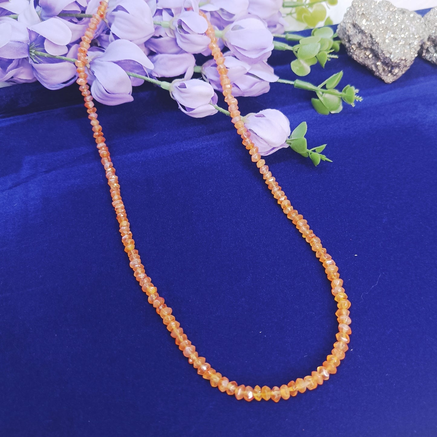 Carnelian Necklace | Natural Faceted Beads | Courage, Creativity, Fertility, Joy
