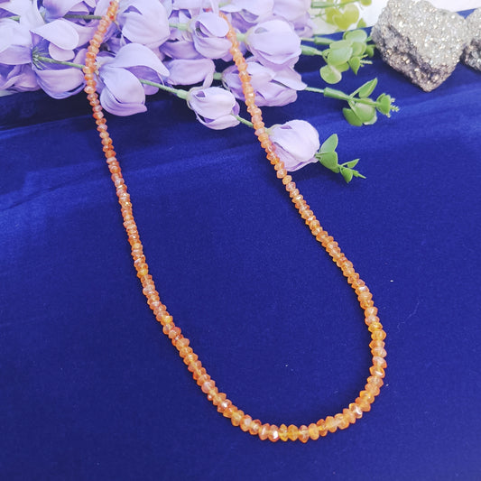 Carnelian Necklace | Natural Faceted Beads | Courage, Creativity, Fertility, Joy