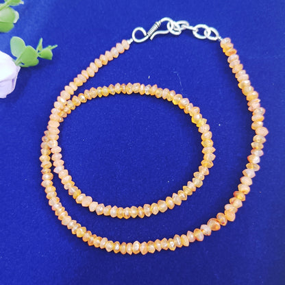 Carnelian Necklace | Natural Faceted Beads | Courage, Creativity, Fertility, Joy