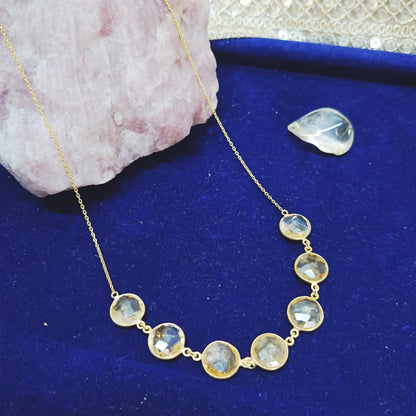 Citrine Sterling Silver Necklace (Gold-Plated)