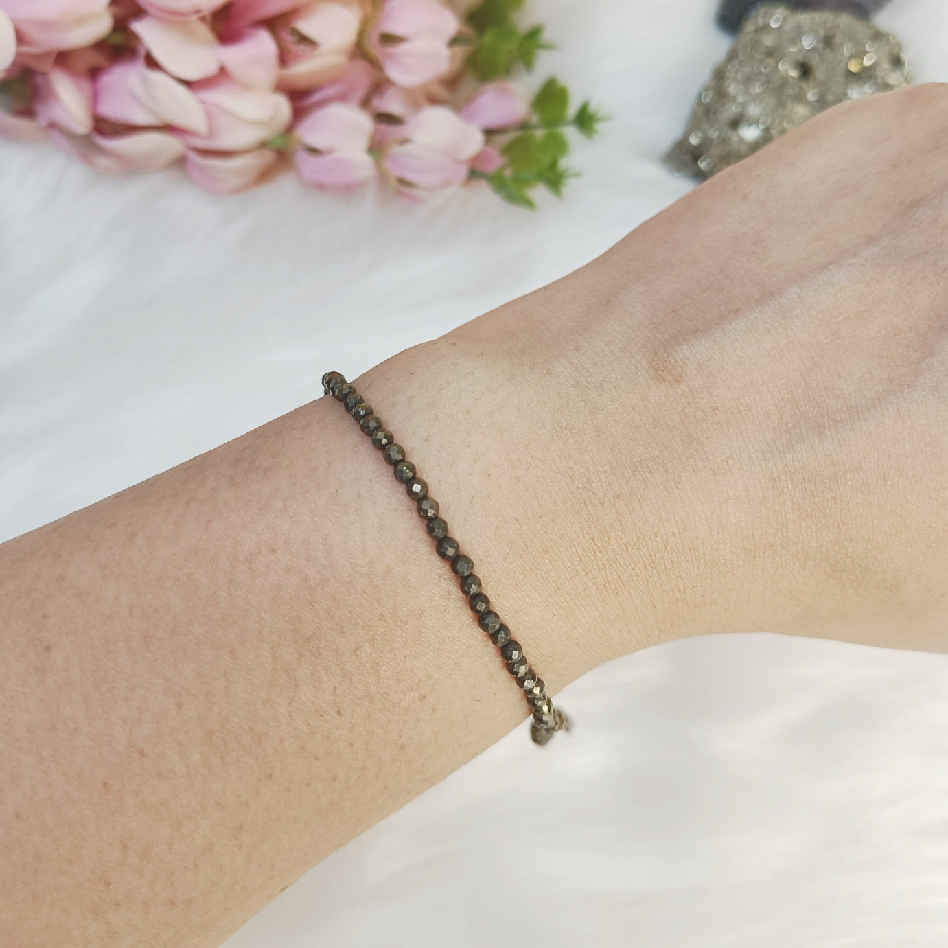 2mm Faceted Crystal Bracelet | Amethyst, Rose Quartz, Lapis Lazuli, Multi Tourmaline, Pyrite, Green Aventurine