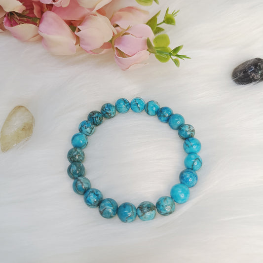 Turquoise-Style Bracelet (Dyed Natural Howlite Beads)