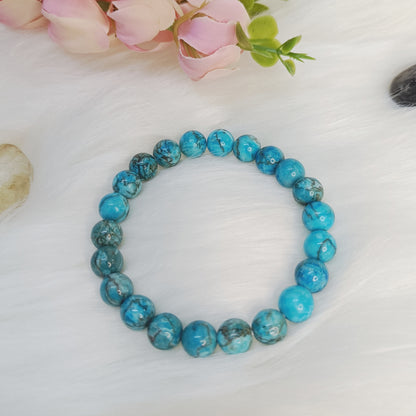 Turquoise-Style Bracelet (Dyed Natural Howlite Beads)
