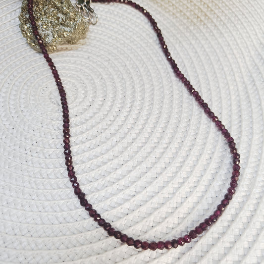 Garnet Necklace | Natural Faceted Beads | Passion, Vitality, Charm