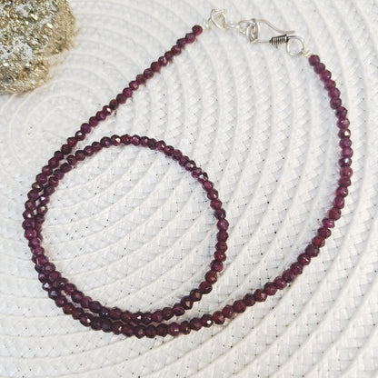Garnet Necklace | Natural Faceted Beads | Passion, Vitality, Charm