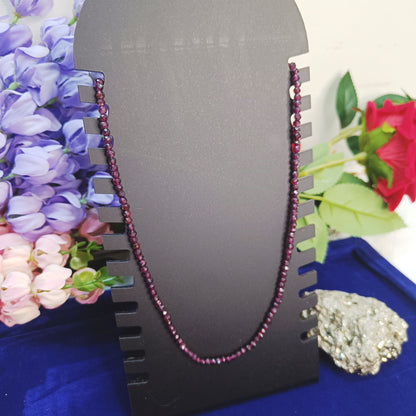 Garnet Necklace | Natural Faceted Beads | Passion, Vitality, Charm