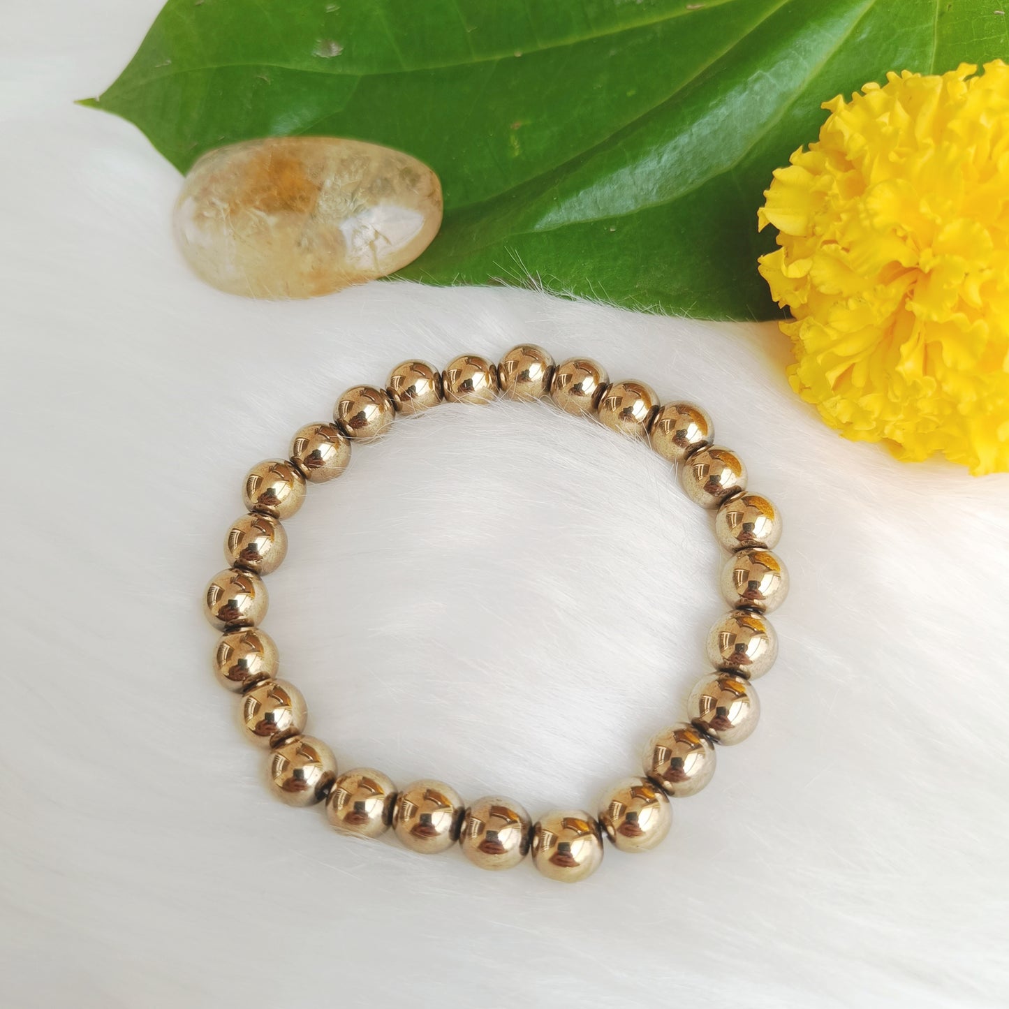 Natural Golden Hematite Crystal Bracelet  — designed to ground your energy, boost focus, and radiate confidence by Gemsara.