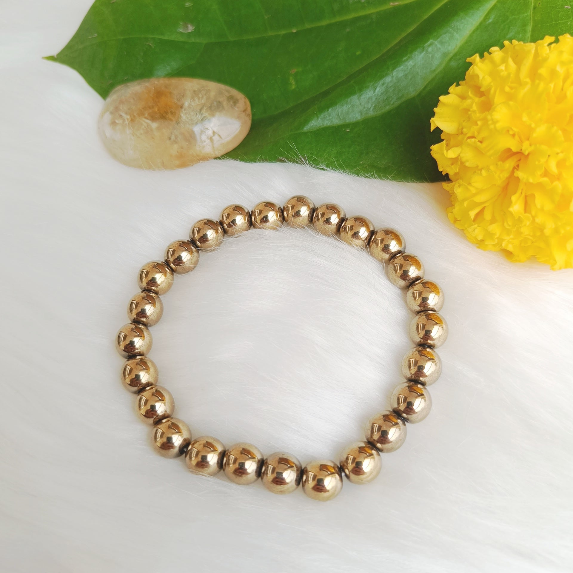 Natural Golden Hematite Crystal Bracelet  — designed to ground your energy, boost focus, and radiate confidence by Gemsara.