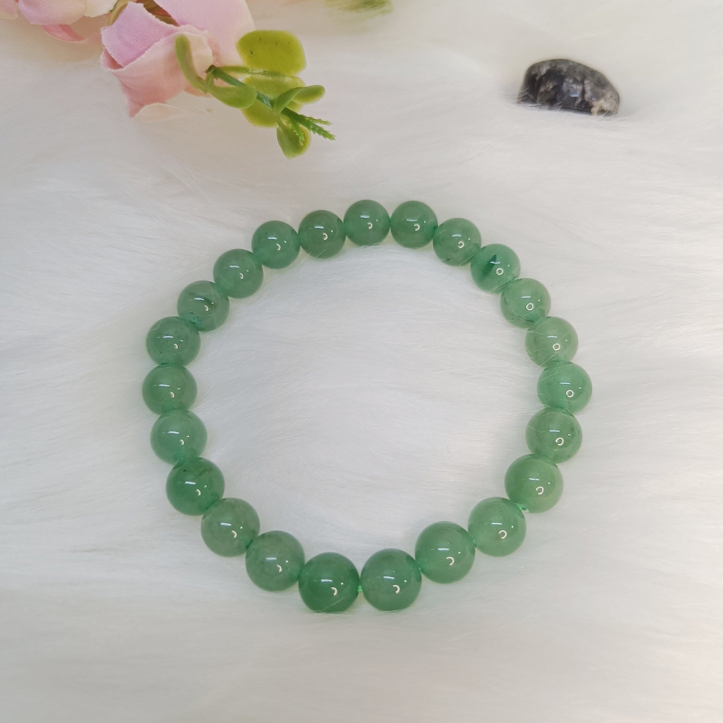 Green Aventurine Beaded Bracelet with Round 8mm Beads