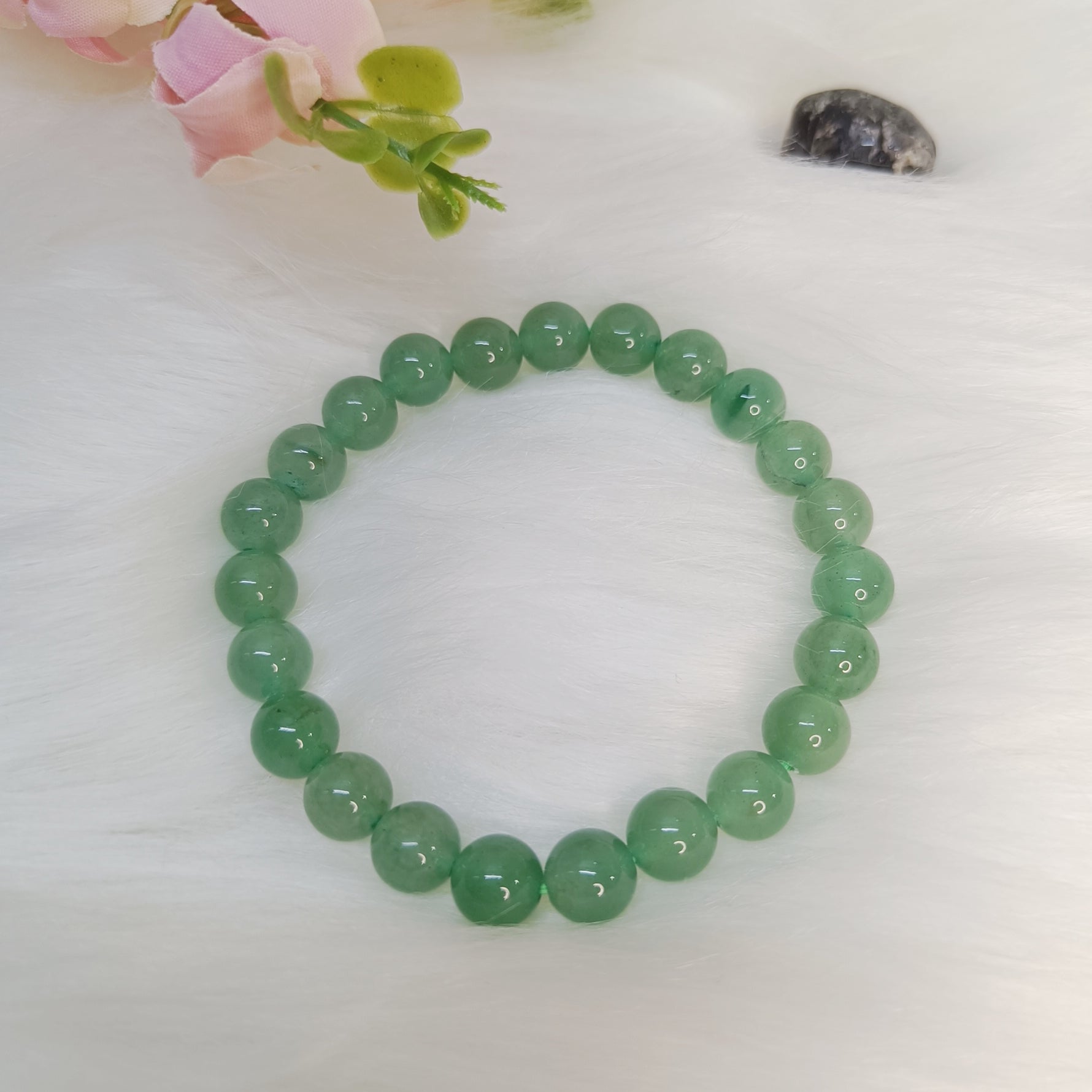 Green Aventurine Beaded Bracelet with Round 8mm Beads