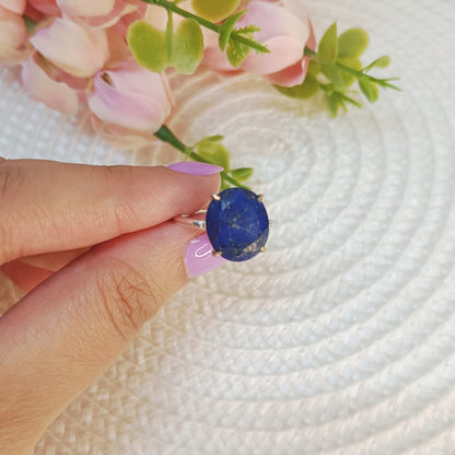 Lapis Lazuli Adjustable Ring – Expression, throat Chakra, Success