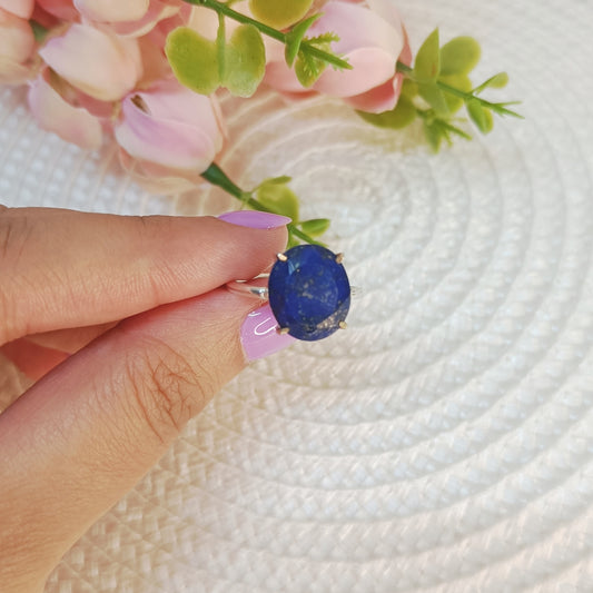 Lapis Lazuli Adjustable Ring – Expression, throat Chakra, Success