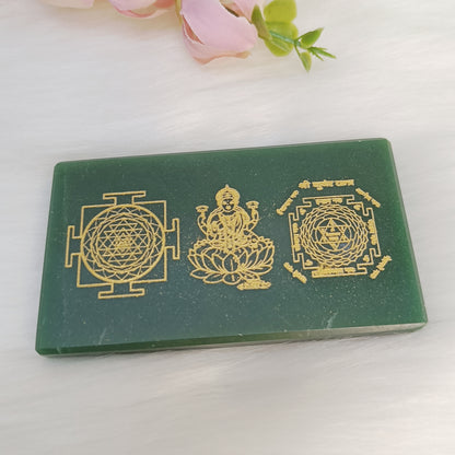 Lakshmi Jade Plate – with Shree Yantra and Kuber Yantra Engraving