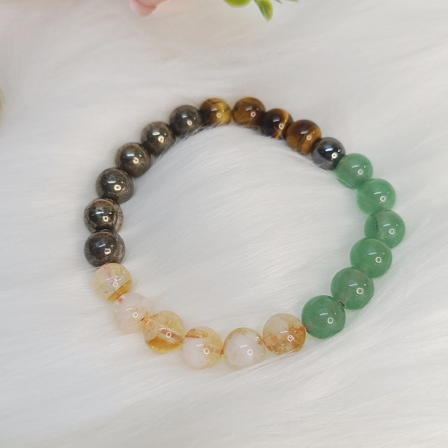 Money Magnet Bracelet | Natural Citrine, Green Aventurine, Tiger Eye & Pyrite