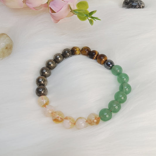 Money Magnet Bracelet | Natural Citrine, Green Aventurine, Tiger Eye & Pyrite