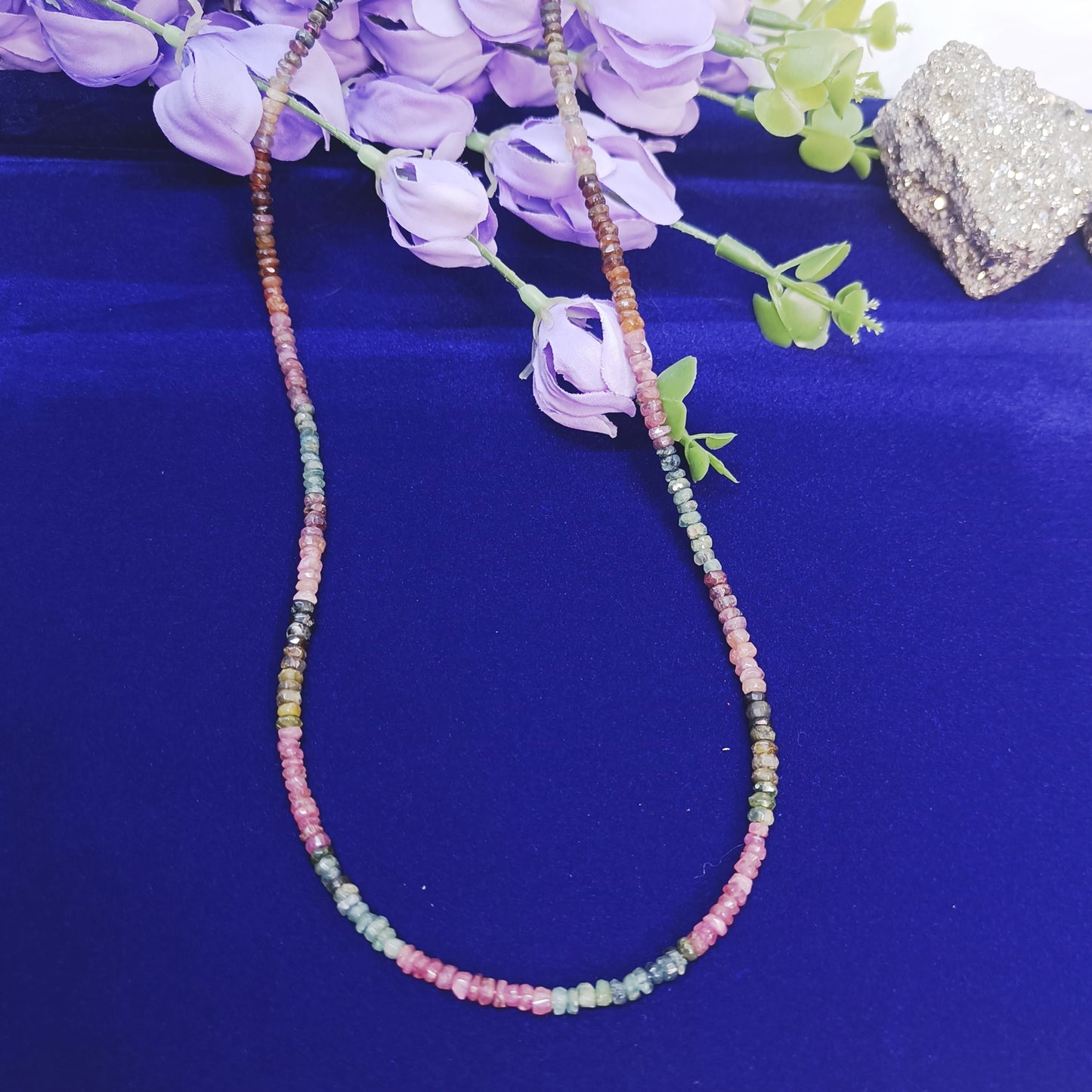 Multi Tourmaline Necklace | Natural Faceted Beads | Protection, Balance, Positivity