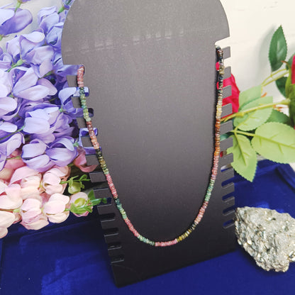 Multi Tourmaline Necklace | Natural Faceted Beads | Protection, Balance, Positivity