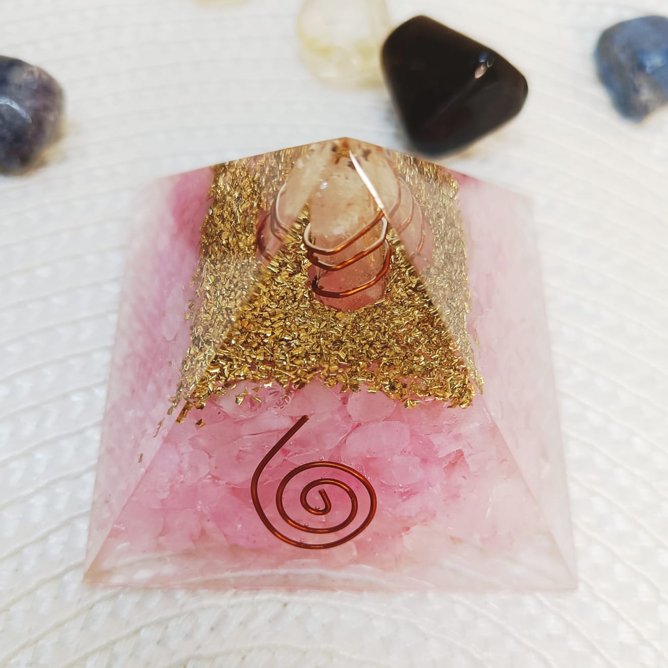 Rose Quartz Oregone Pyramid | Rose Quartz Pyramid