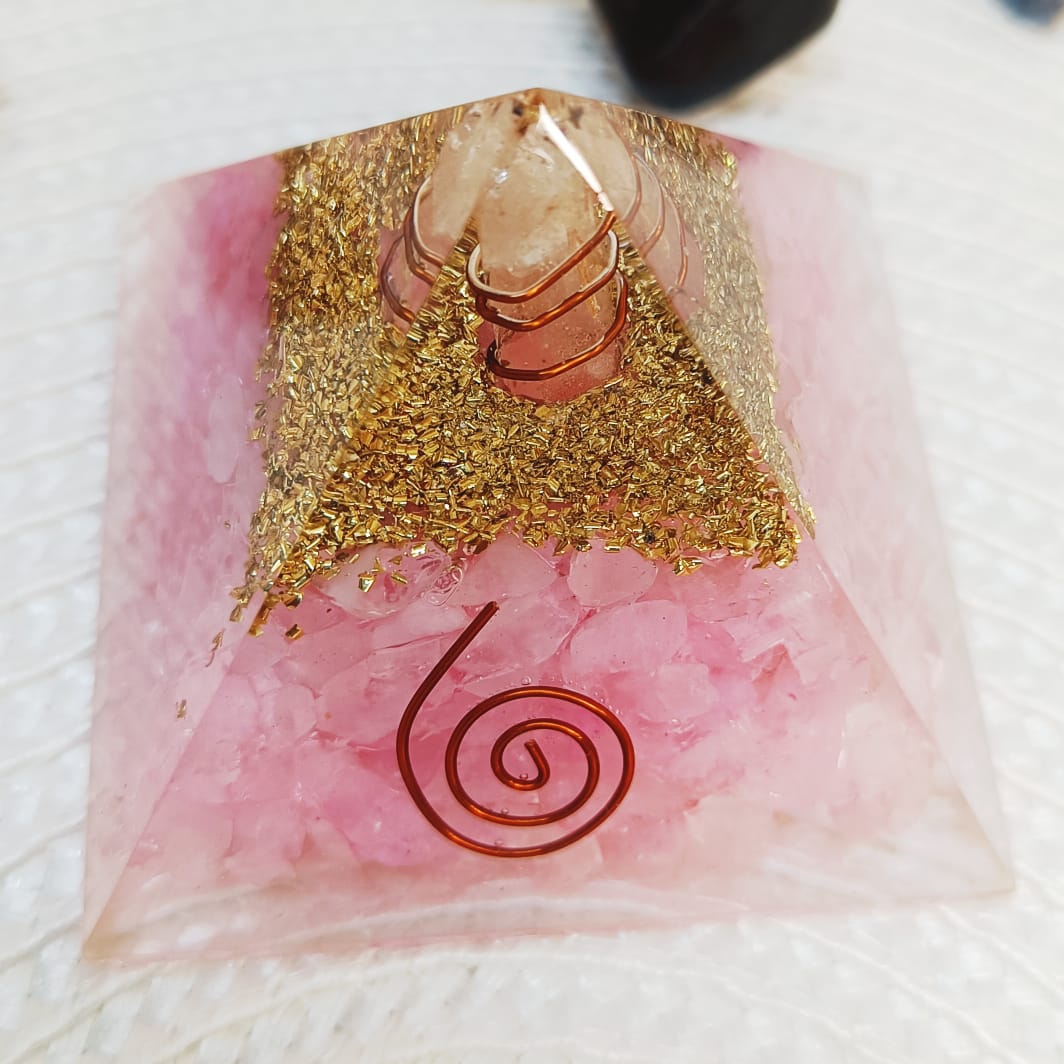 Rose Quartz Oregone Pyramid | Rose Quartz Pyramid