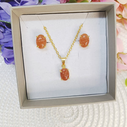 Carnelian crystal pendant set in box – affordable gemstone jewelry