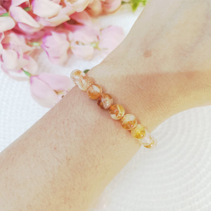 Natural genuine citrine bracelet on wrist