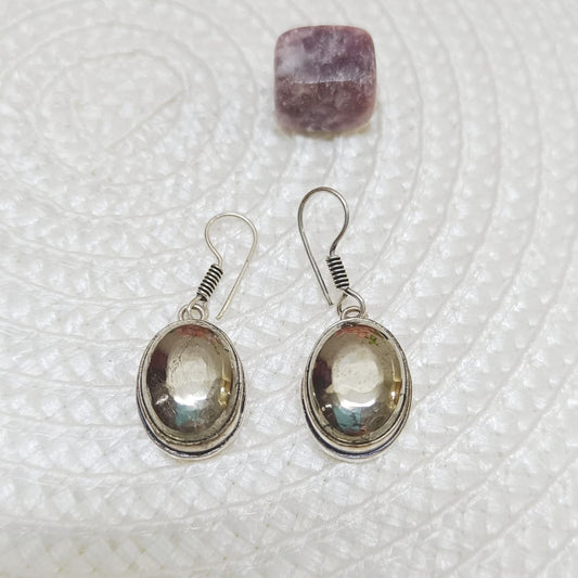 Pyrite Earrings – Natural Stone with Anti-Tarnish Metal